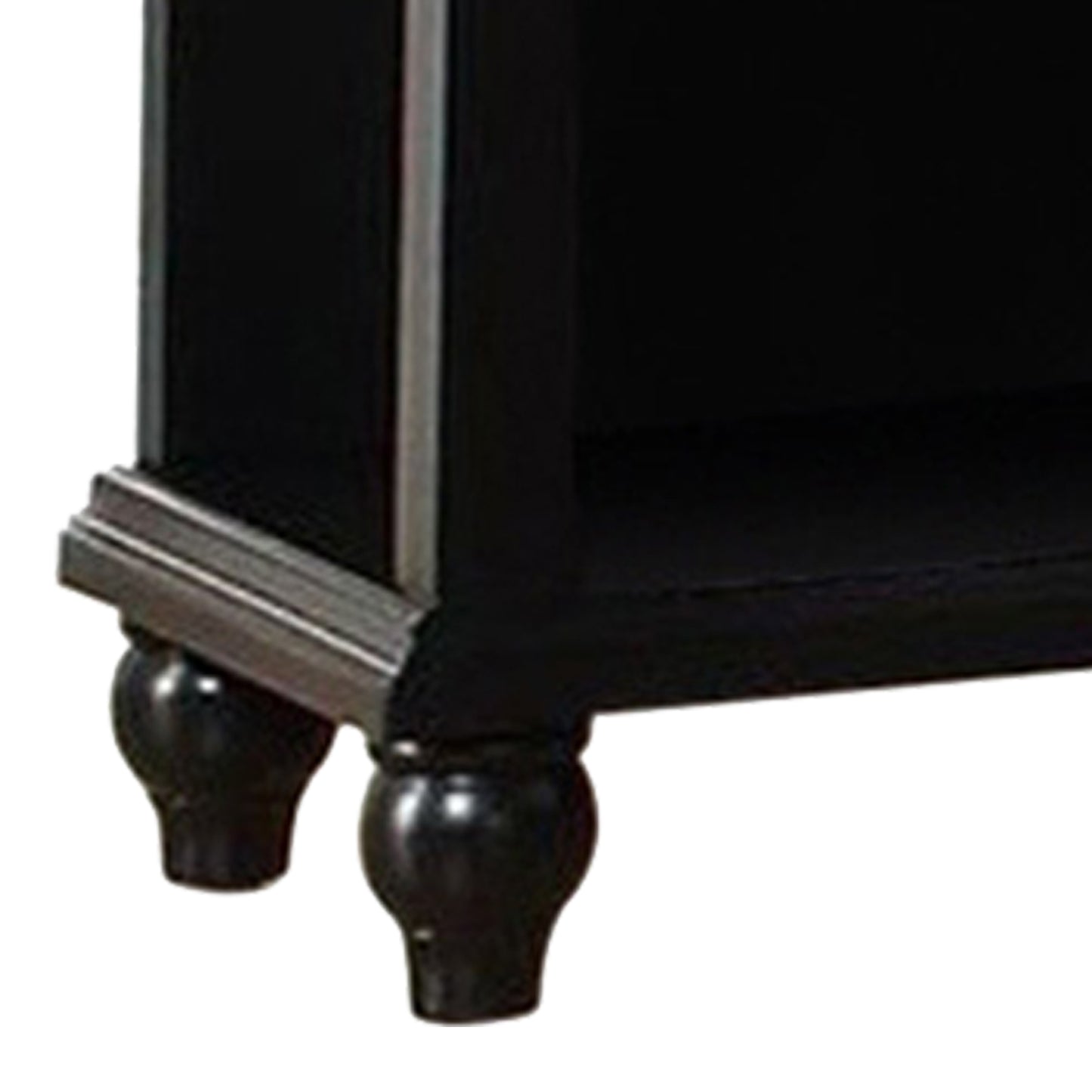 Wood Night Stand With Drawer, Black By Benzara | Nightstands | Modishstore - 3