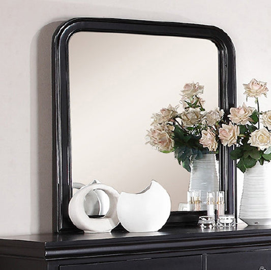 Polyresin Mirror With Solid Frame, Black By Benzara | Mirrors |  Modishstore 
