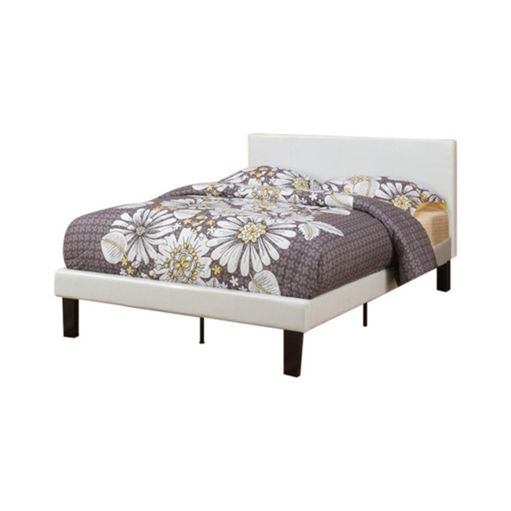 Twin Bed,Faux Leather With 12 Slats  By Benzara | Beds |  Modishstore 