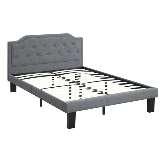 Metal Twin Size Bed In Gray Fabric  By Benzara | Beds |  Modishstore 