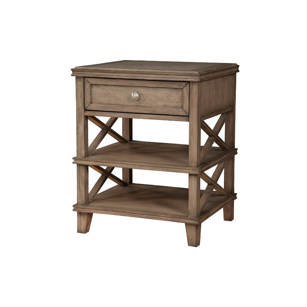 Mahogany Wood Nightstand With 1 Drawer In French Truffle Brown  By Benzara | Nightstands |  Modishstore  - 2