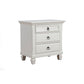 Pine Wood 3 Drawer Nightstand In White By Benzara | Nightstands | Modishstore - 2
