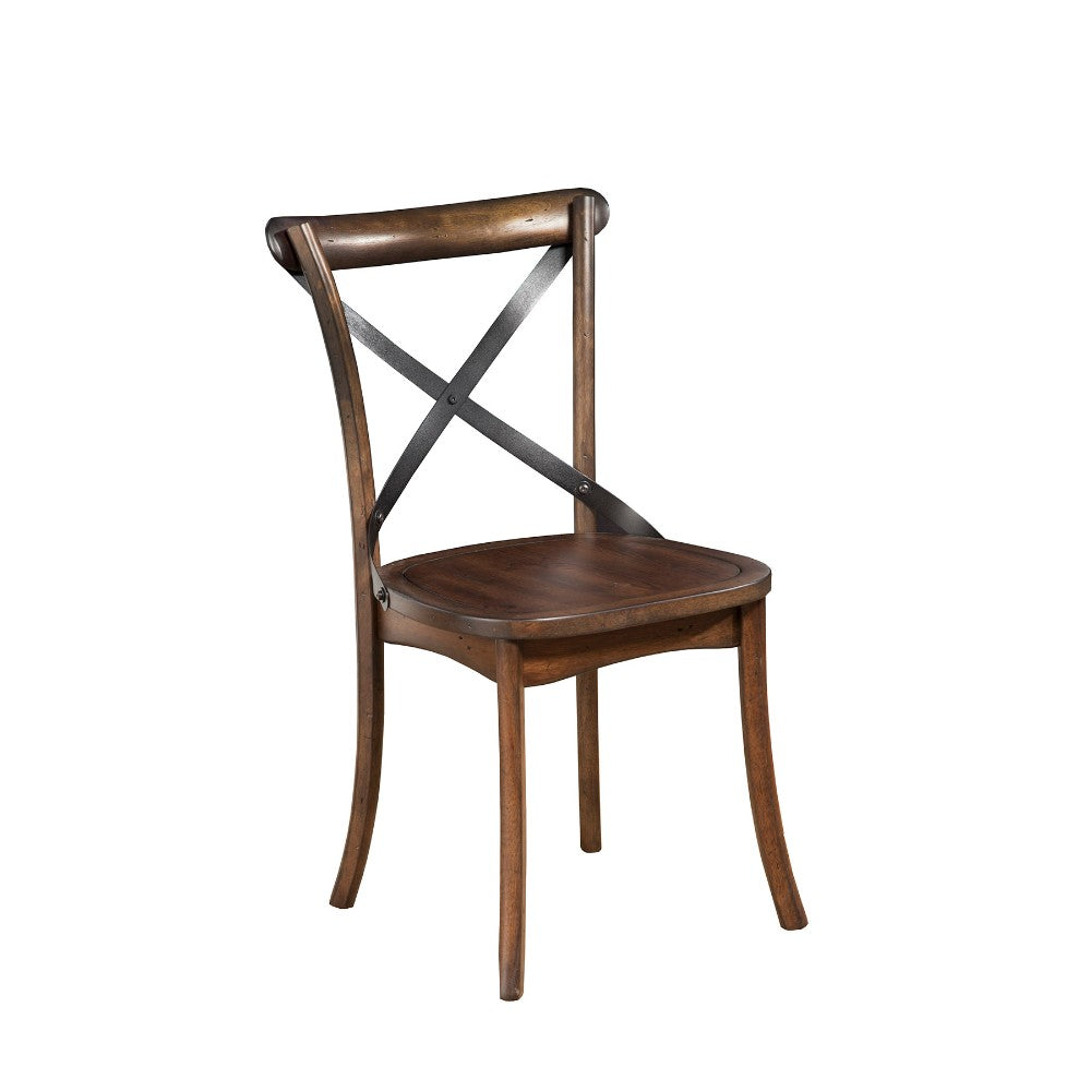 Metal Accented Side Chairs In Rubberwood Set Of 2, Brown  By Benzara | Side Chairs |  Modishstore 