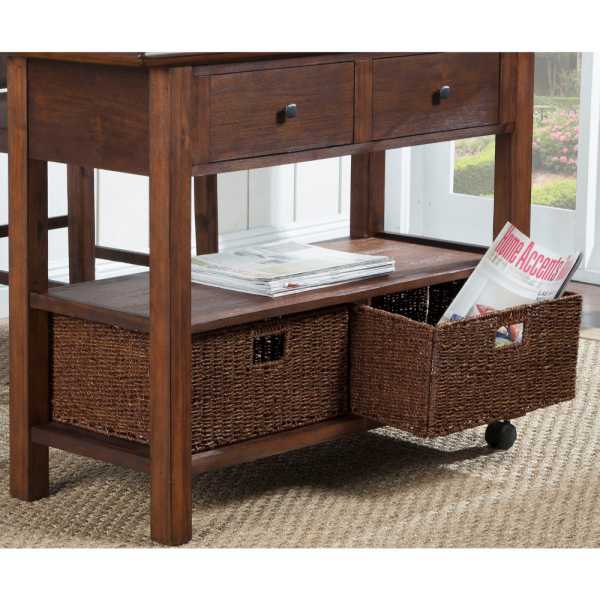 Wooden Kitchen Cart With Storage Drawers Brown  By Benzara | TV Tray Tables |  Modishstore  - 2