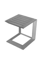 Aluminum Side Table, Silver  By Benzara