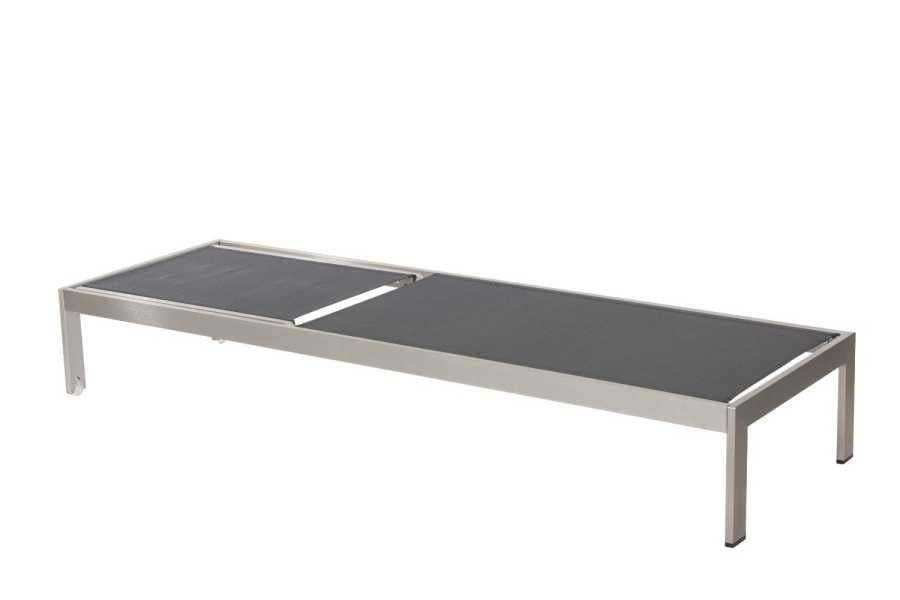 Anodized Aluminum Modern Patio Lounger In Black  By Benzara | Outdoor Chaise Lounges |  Modishstore  - 2