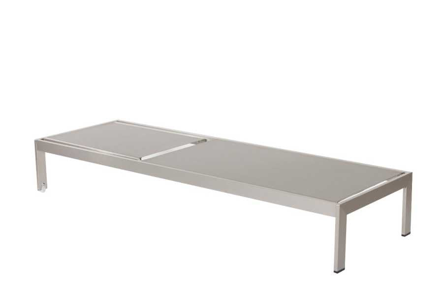 Anodized Aluminum Modern Patio Lounger In Gray  By Benzara | Outdoor Chaise Lounges |  Modishstore  - 2
