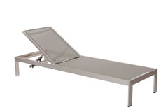 Anodized Aluminum Modern Patio Lounger In Gray  By Benzara