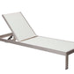Anodized Aluminum Modern Patio Lounger In White By Benzara | Outdoor Chaise Lounges | Modishstore