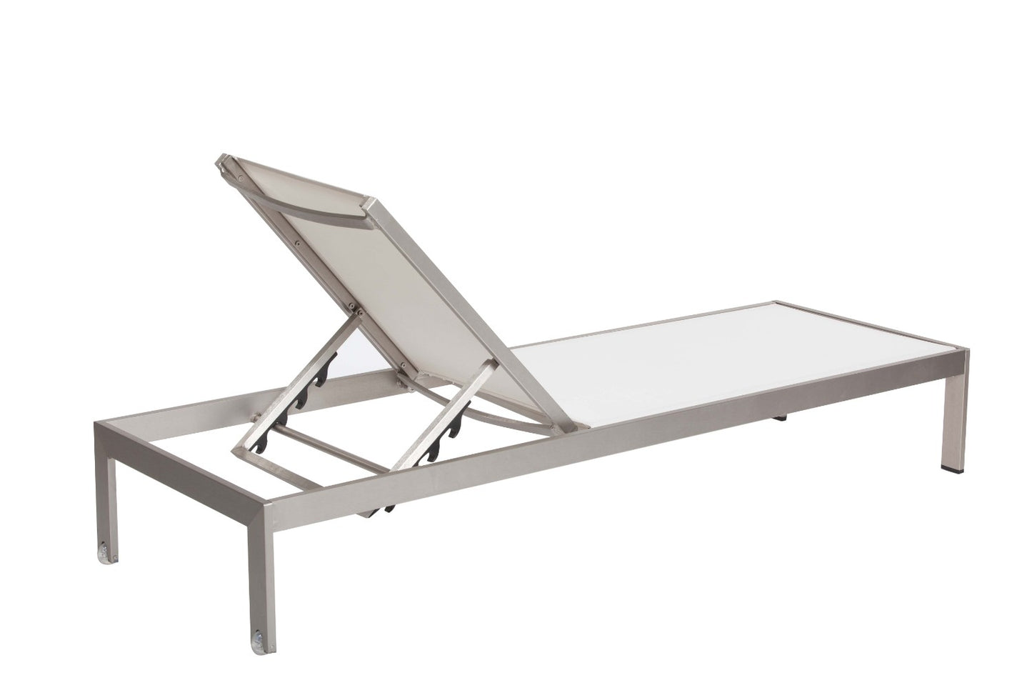 Anodized Aluminum Modern Patio Lounger In White By Benzara | Outdoor Chaise Lounges | Modishstore - 3