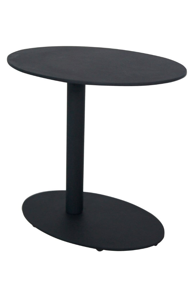 Metal Outdoor Side Table With Oval Top And Base, Black  By Benzara | Outdoor Tables |  Modishstore 