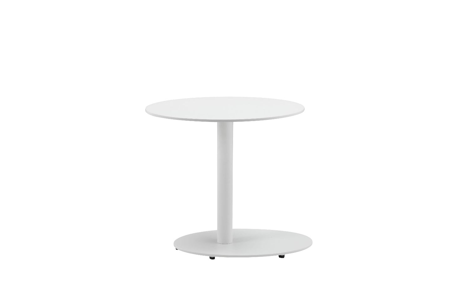 Metal Outdoor Side Table With Oval Top And Base, White  By Benzara | Outdoor Tables |  Modishstore  - 3