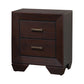 Chic Side Nightstand, Dark Cocoa Brown By Benzara | Nightstands |  Modishstore 