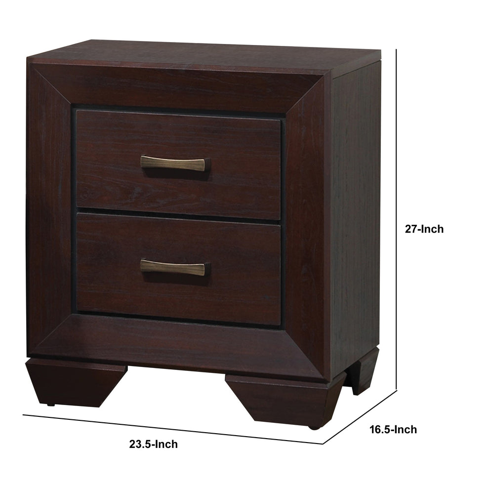 Chic Side Nightstand, Dark Cocoa Brown By Benzara | Nightstands |  Modishstore  - 4