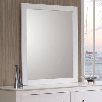 Transitional Mirror, White By Benzara | Mirrors |  Modishstore 