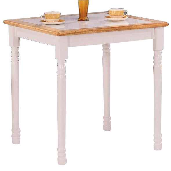 Square Wooden Dining Table, Natural Brown And White By Benzara | Dining Tables | Modishstore - 2
