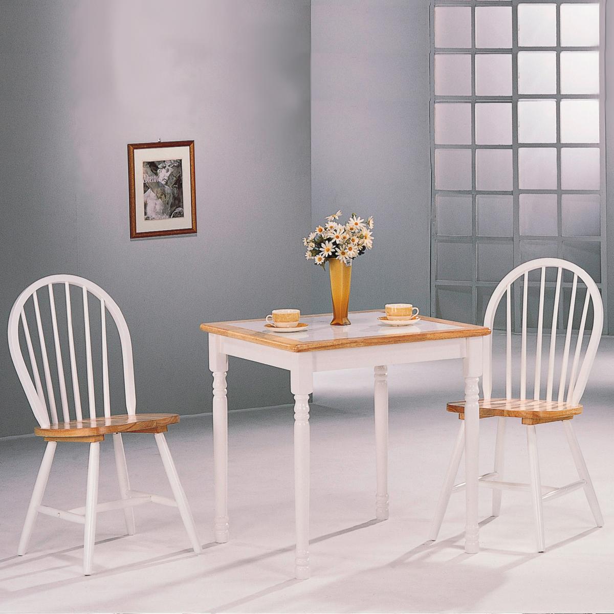 Square Wooden Dining Table, Natural Brown And White By Benzara | Dining Tables | Modishstore
