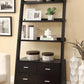 Ladder Bookcase With 4 Storage Drawers And Open Shelves, Cappuccino  By Benzara | Bookcases |  Modishstore 