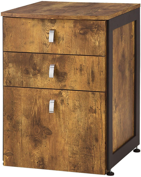 File Cabinet With 3-Drawers, Natural  By Benzara | Drawers |  Modishstore 