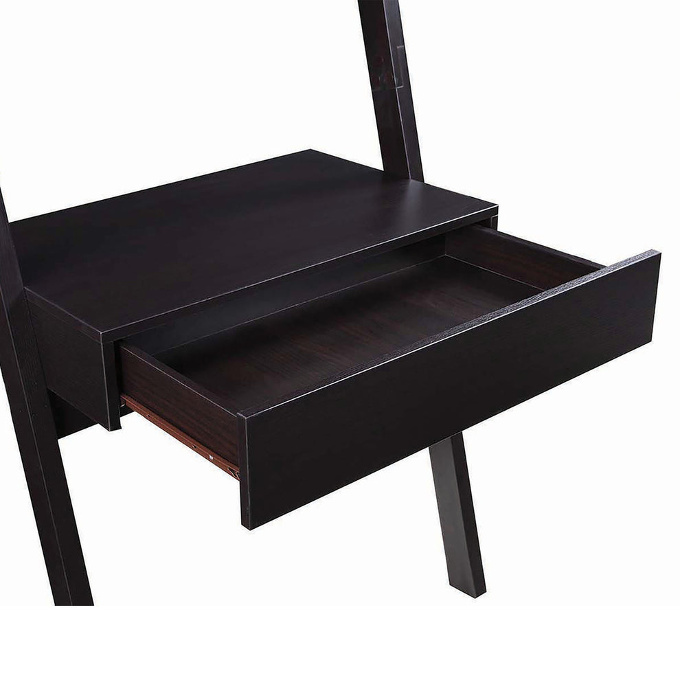 Ladder Desk With One Drawer, Cappuccino  By Benzara | Desks |  Modishstore  - 6