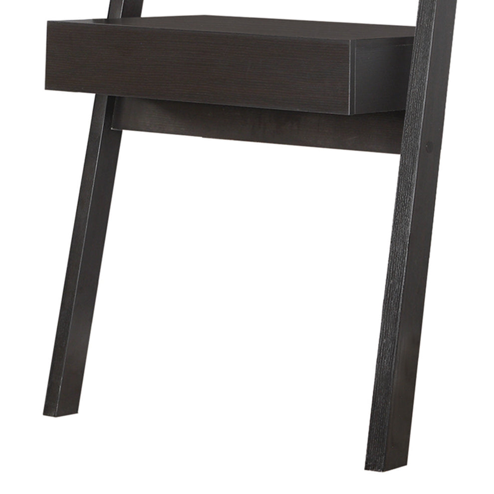 Ladder Desk With One Drawer, Cappuccino  By Benzara | Desks |  Modishstore  - 5