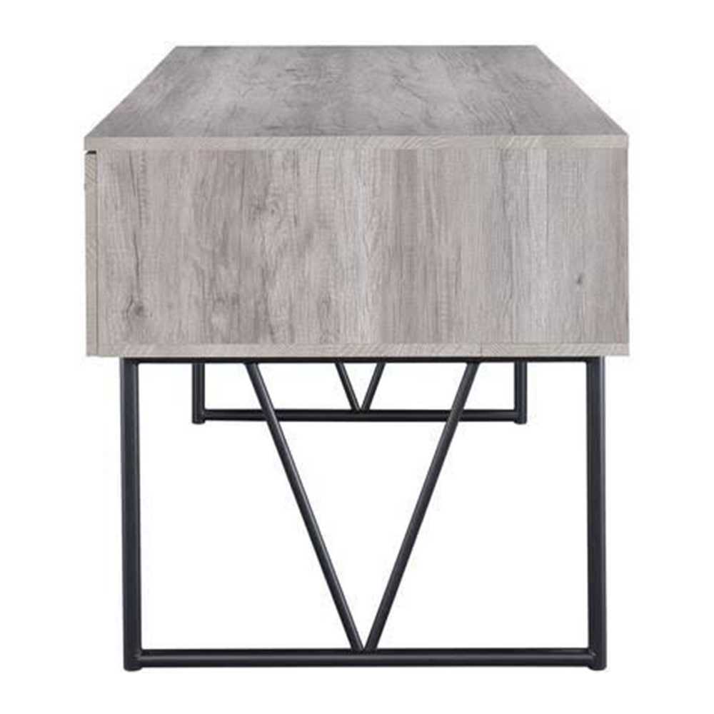 Writing Desk-4 Drawer, Driftwood Gray  By Benzara | Desks |  Modishstore  - 4