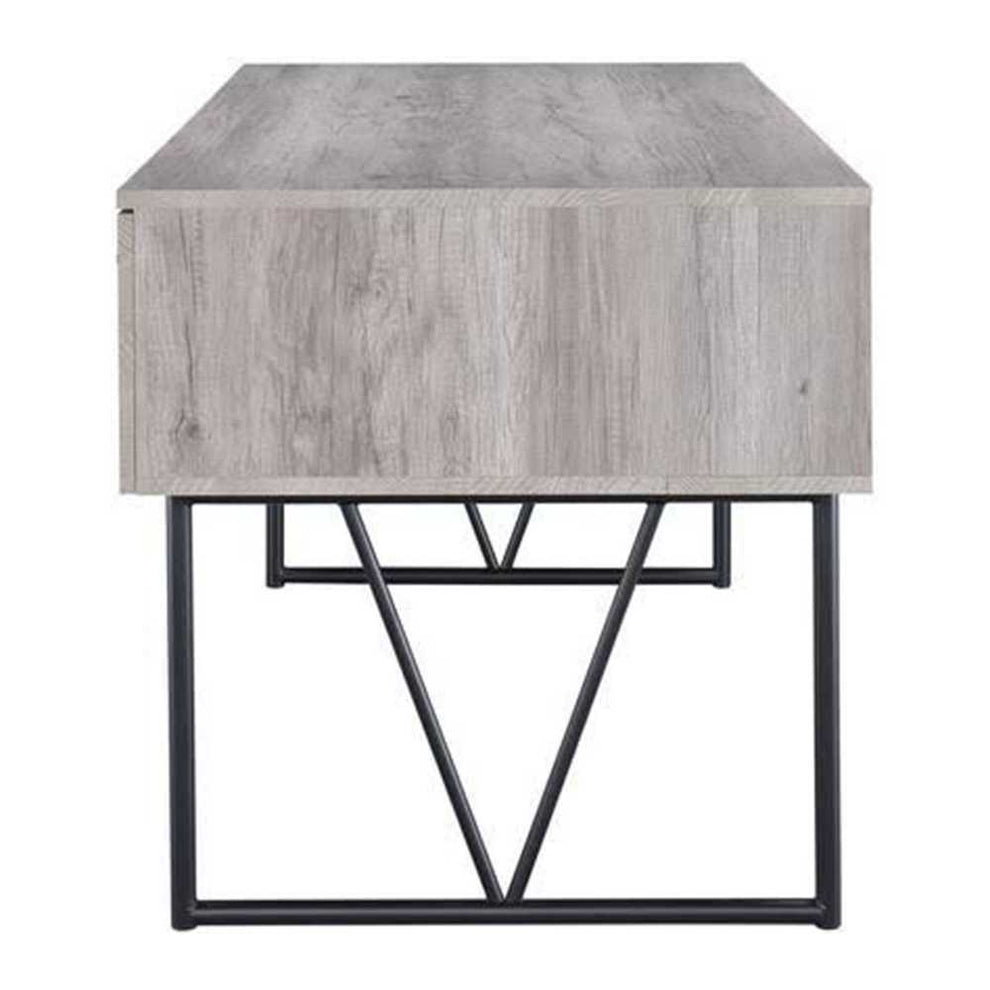 Writing Desk-4 Drawer, Driftwood Gray  By Benzara | Desks |  Modishstore  - 4