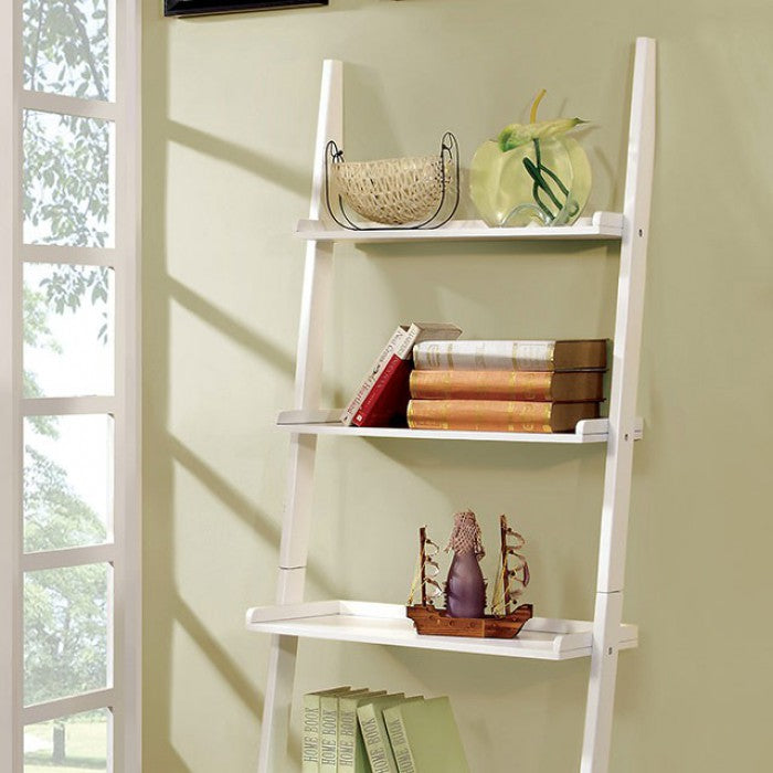 Stylized Contemporary 5 Tier Ladder Shelf, White By Benzara | Shelves & Shelving Units | Modishstore - 2