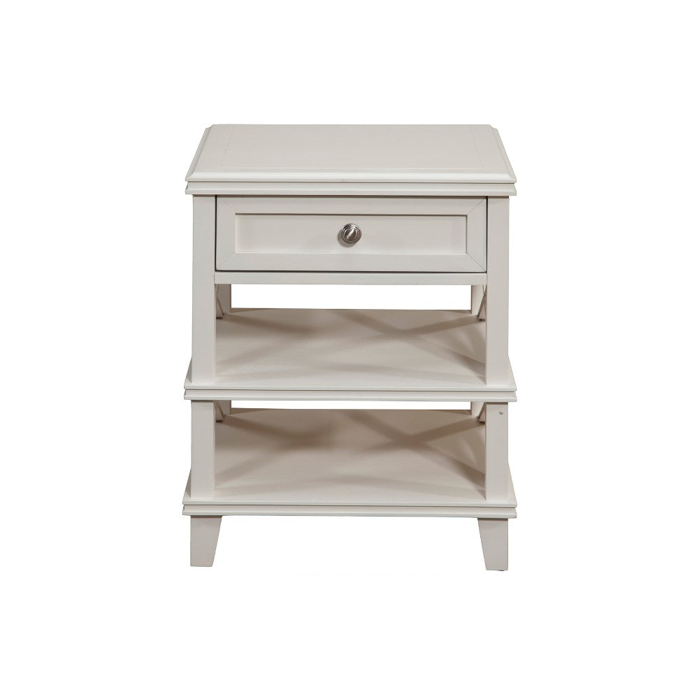 Mahogany Wood Nightstand, White By Benzara | Nightstands |  Modishstore 