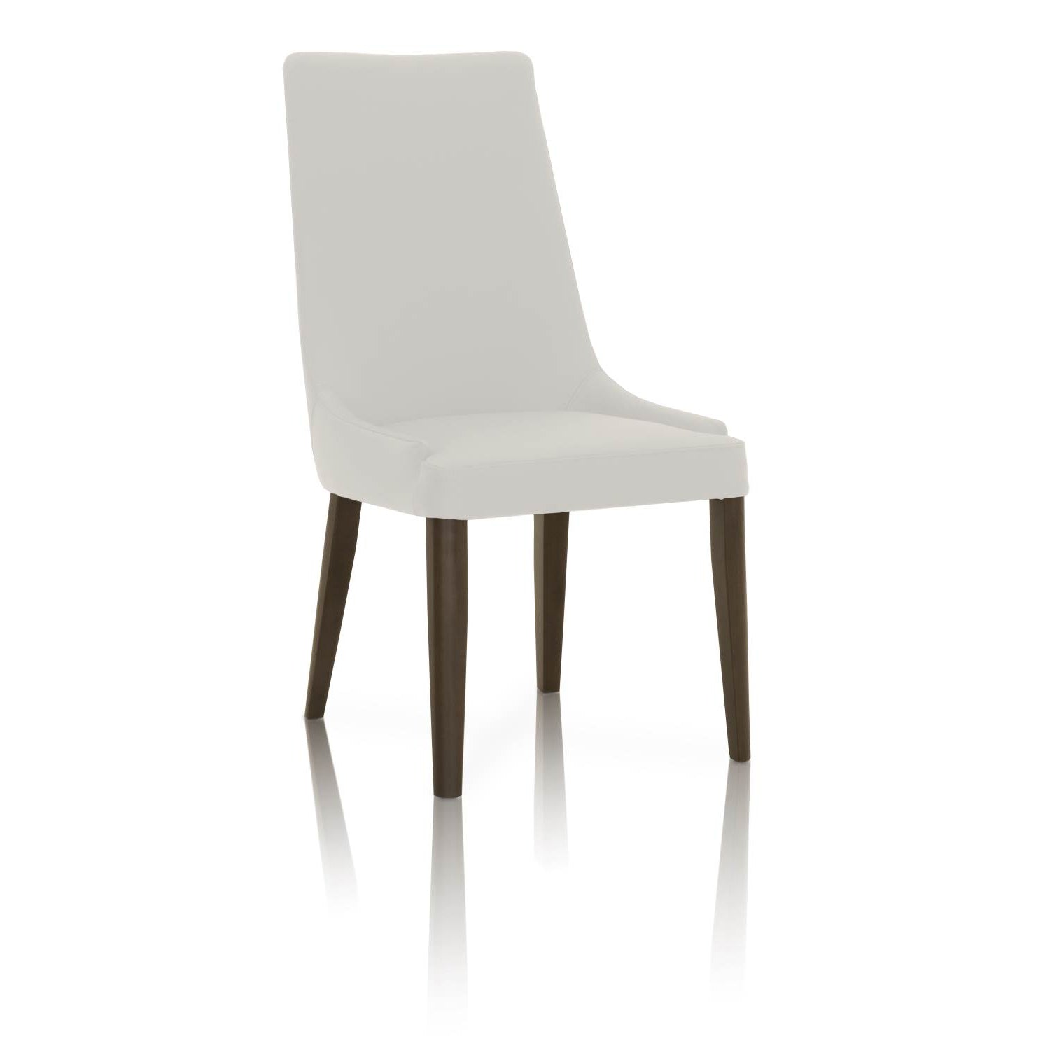 Dining Chairs With Sleek Wooden Legs Set Of 2 White And Brown By Benzara | Dining Chairs | Modishstore