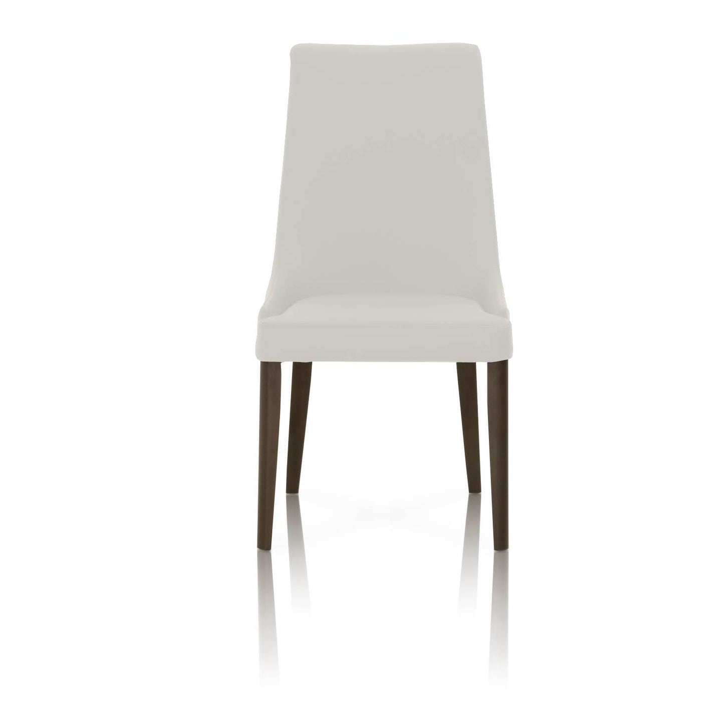 Dining Chairs With Sleek Wooden Legs Set Of 2 White And Brown By Benzara | Dining Chairs | Modishstore - 3