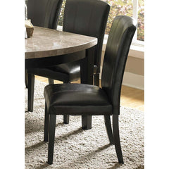 Wooden Side Chair With Padded Leatherette Seat And Back, Black, Set Of 2 By Benzara