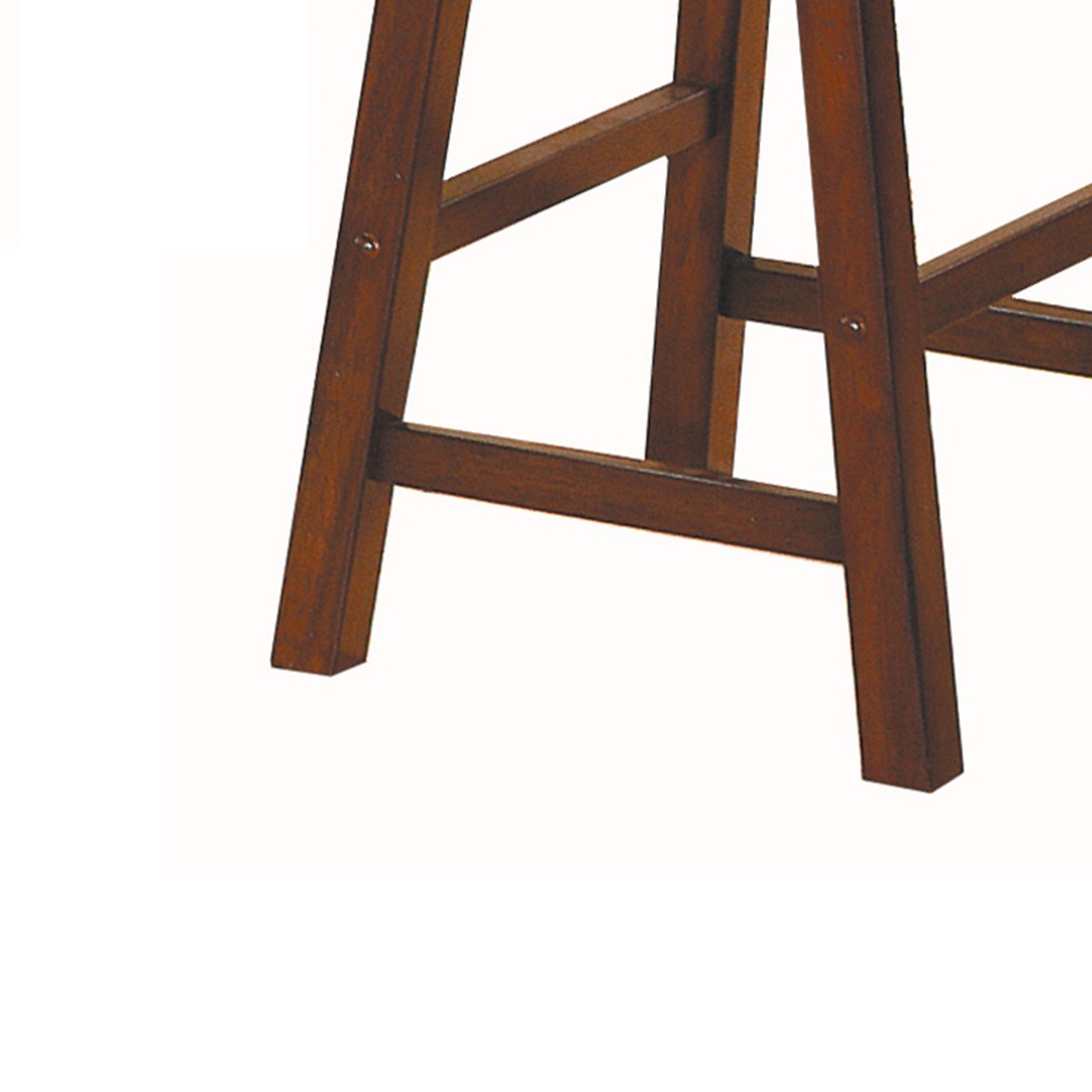 Wooden 24" Counter Height Stool With Saddle Seat, Warm Cherry Brown, Set Of 2 By Benzara | Bar Stools |  Modishstore  - 2