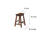 Wooden 24" Counter Height Stool With Saddle Seat, Warm Cherry Brown, Set Of 2 By Benzara | Bar Stools |  Modishstore  - 5