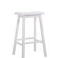 Wooden Bar Height Stools With Saddle Seat, White (Set Of 2) By Benzara | Bar Stools & Table |  Modishstore 