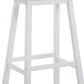 Wooden Bar Height Stools With Saddle Seat, White (Set Of 2) By Benzara | Bar Stools & Table |  Modishstore  - 2