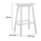 Wooden Bar Height Stools With Saddle Seat, White (Set Of 2) By Benzara | Bar Stools & Table |  Modishstore  - 4