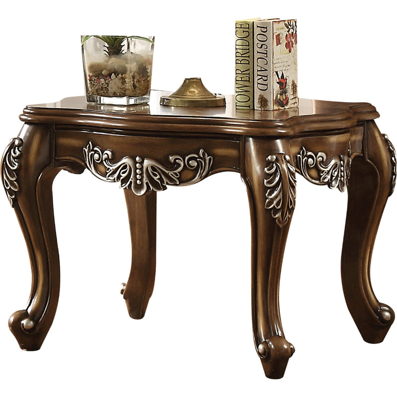 Wooden End Table With Fine Scrolled Work, Antique Oak Brown By Benzara | Side Tables |  Modishstore 