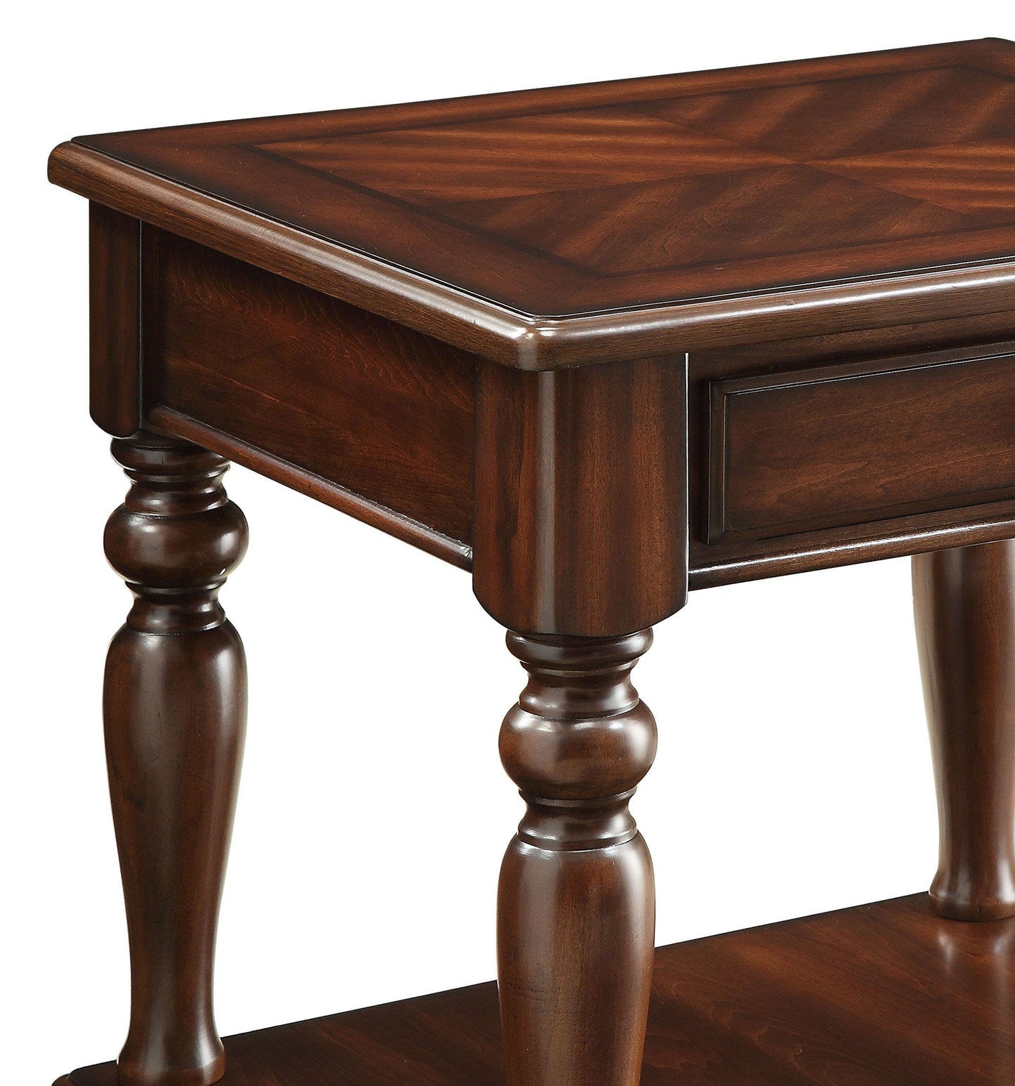 Wooden End Table With 1 Drawer And 1 Bottom Shelf, Walnut Brown By Benzara | End Tables | Modishstore - 4