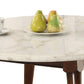 Wood Base Coffee Table With Marble Top, Walnut Brown By Benzara | Coffee Tables |  Modishstore  - 4
