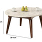 Wood Base Coffee Table With Marble Top, Walnut Brown By Benzara | Coffee Tables |  Modishstore  - 6
