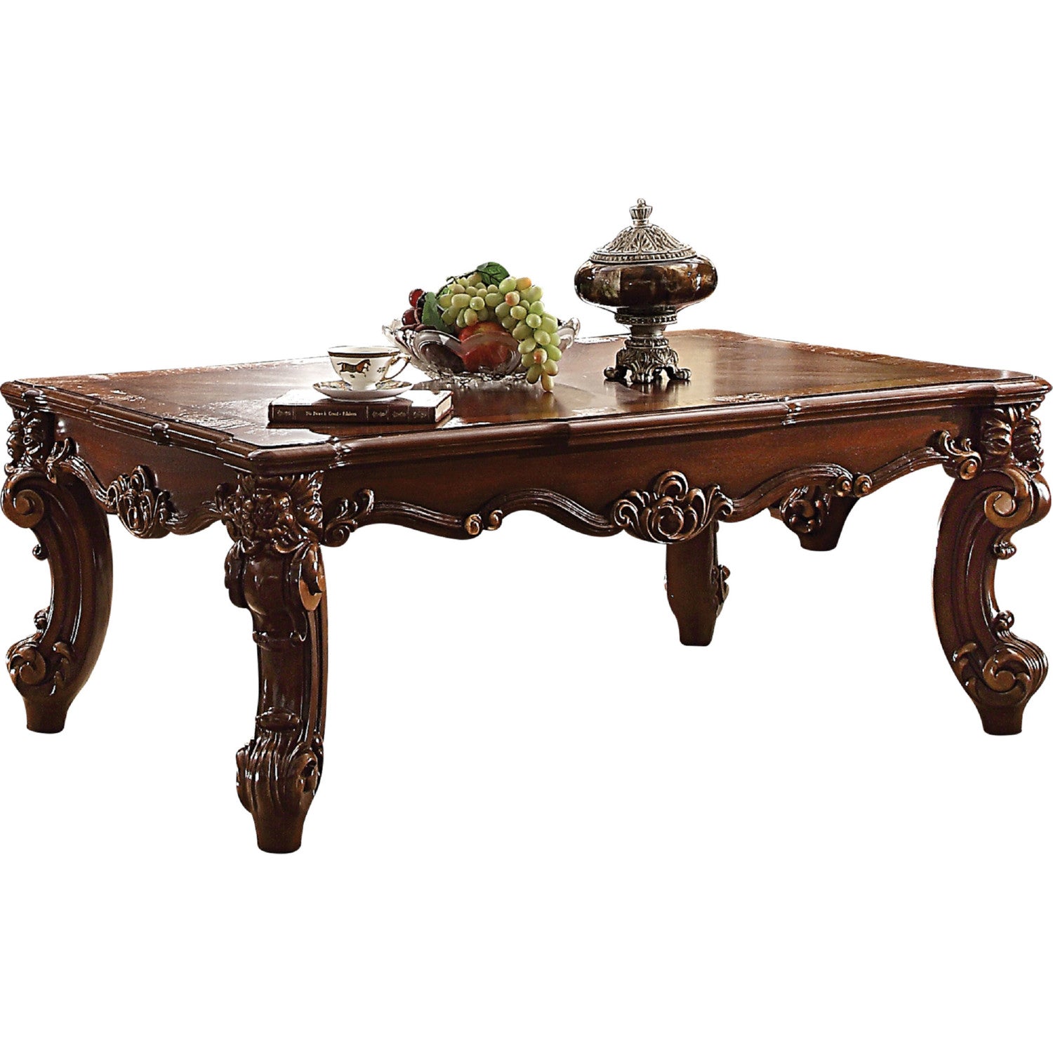 Wood Coffee Table In Cherry Brown By Benzara | Coffee Tables |  Modishstore 