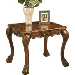 Wooden End Table In Traditional Style , Cherry Oak Brown By Benzara