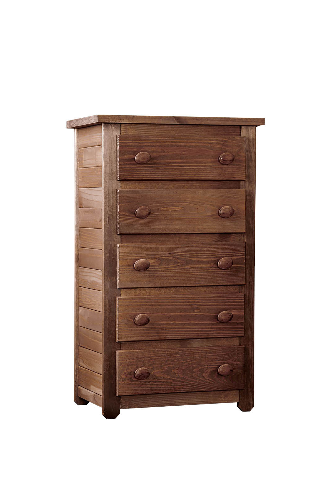 Wooden Rustic Style 5 Drawer Chest In Mahogany Finish, Brown  By Benzara | Drawers |  Modishstore 