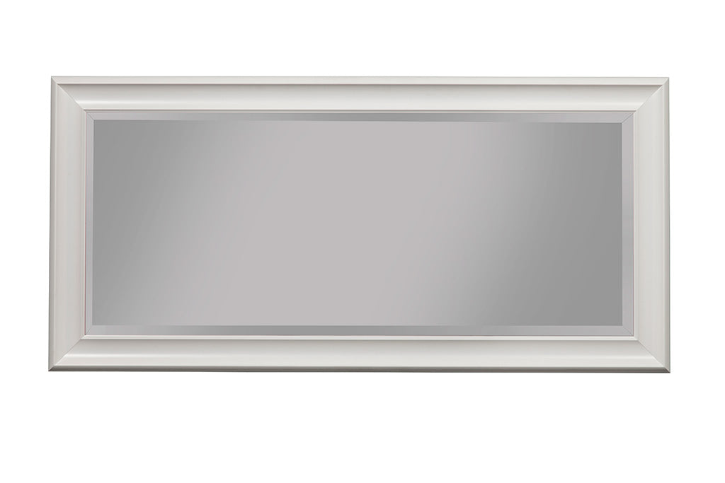 Full Length Leaner Mirror With A Rectangular Polystyrene Frame, White By Benzara | Mirrors |  Modishstore  - 2