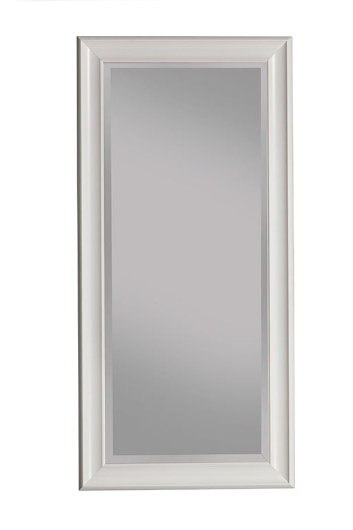 Full Length Leaner Mirror With A Rectangular Polystyrene Frame, White By Benzara | Mirrors |  Modishstore  - 3