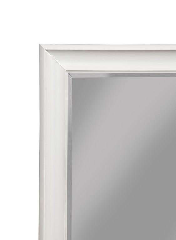 Full Length Leaner Mirror With A Rectangular Polystyrene Frame, White By Benzara | Mirrors |  Modishstore  - 4