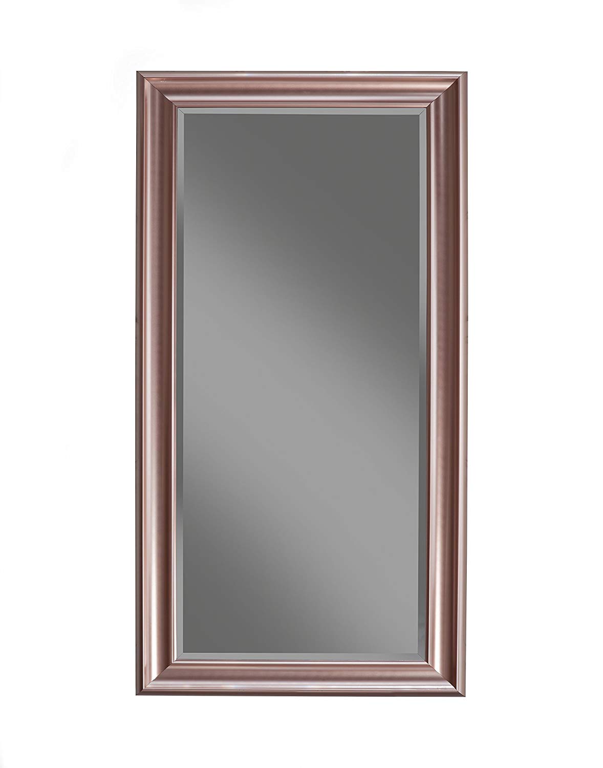 Full Length Leaner Mirror With A Rectangular Polystyrene Frame, Rose Gold By Benzara | Mirrors |  Modishstore  - 2