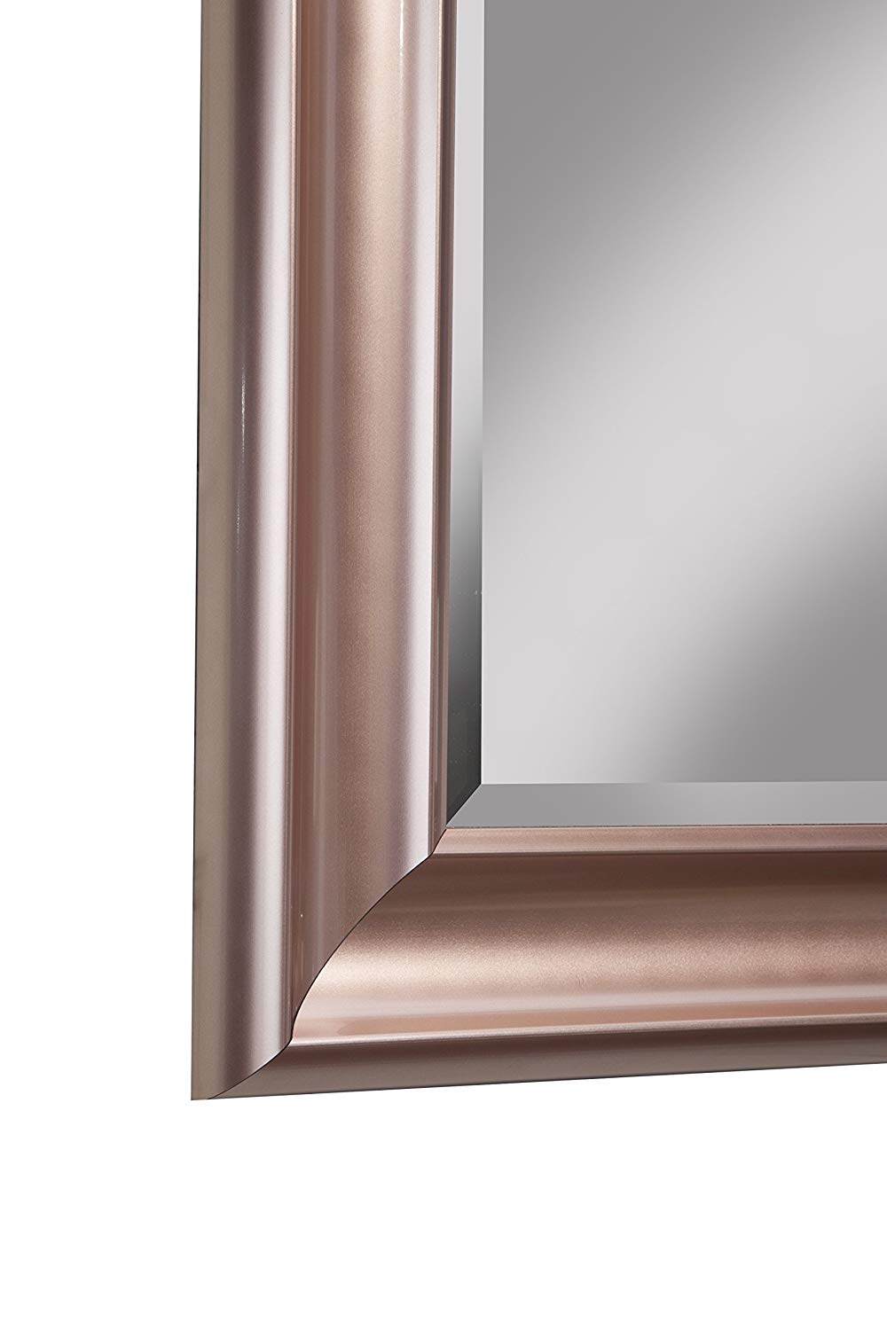 Full Length Leaner Mirror With A Rectangular Polystyrene Frame, Rose Gold By Benzara | Mirrors |  Modishstore  - 4