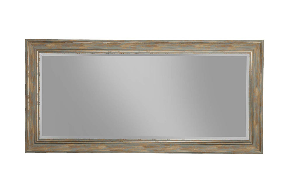 Farmhouse Style Full Length Leaner Mirror With Polystyrene Frame, Blue By Benzara | Mirrors |  Modishstore  - 4